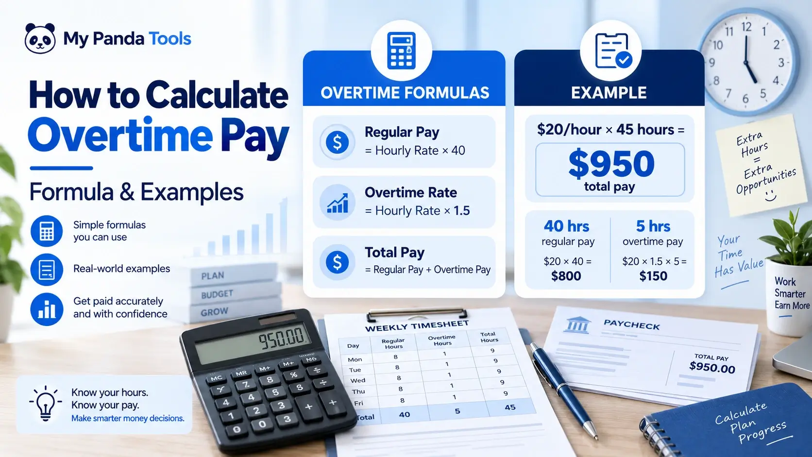 How to Calculate Overtime Pay Formula & Examples