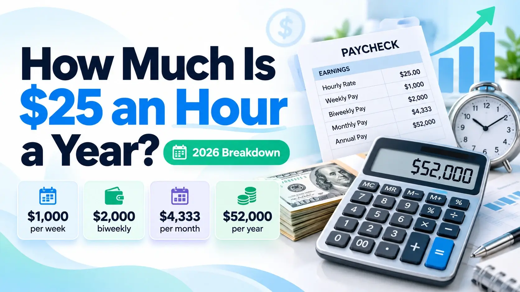 How Much Is $25 an Hour a Year